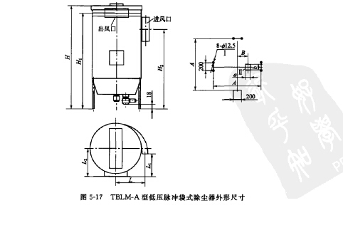 TBLM-A型低壓脈衝袋式除塵器（qì）外形尺寸