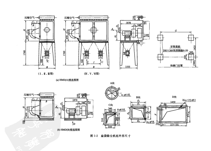扁(biǎn)袋除塵機(jī)組外形尺寸 扁(biǎn)袋除塵機組外形尺寸